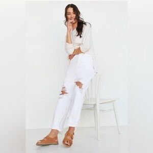 AGOLDE 90’s Pinch Waist Straight Jeans (White)